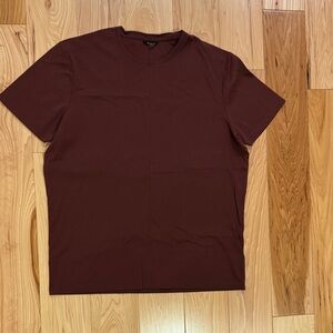 Massimo Dutti Deep Burgundy Short Sleeve Tee